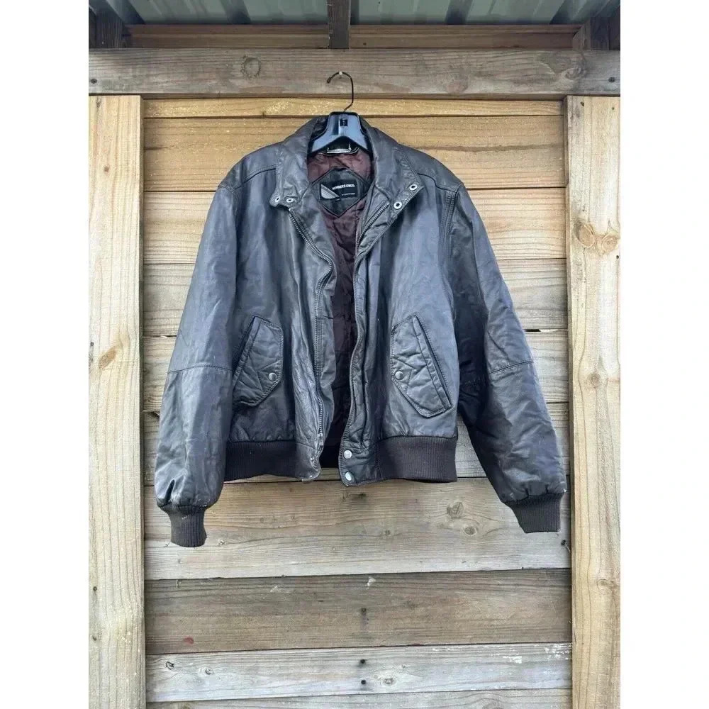 Vintage Members Only Bomber Jacket Europe Craft Men's 44 Brown Made In Korea